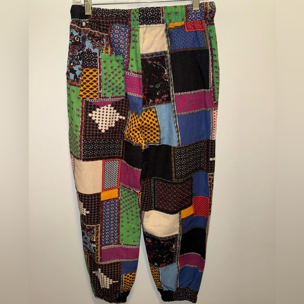 Eclectic Multicolor Jogger Pants With Patchwork Design - Nwot View 6